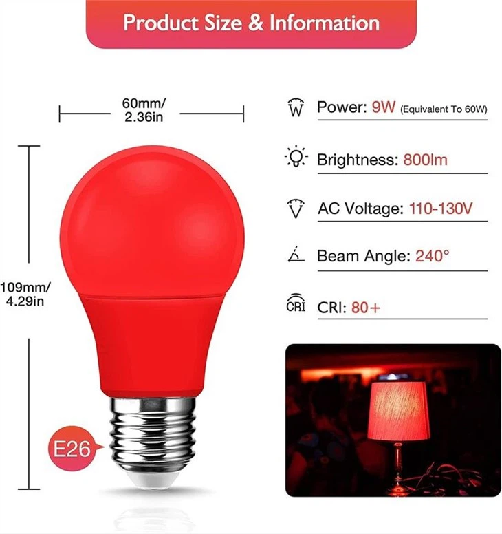 red light bulb detail
