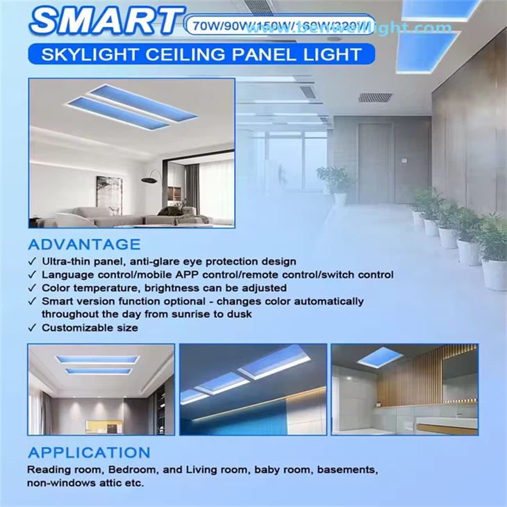 Artificial Skylight LED Panels Simulate Sunlight, Blue Sky And Natural Rhythms high quality