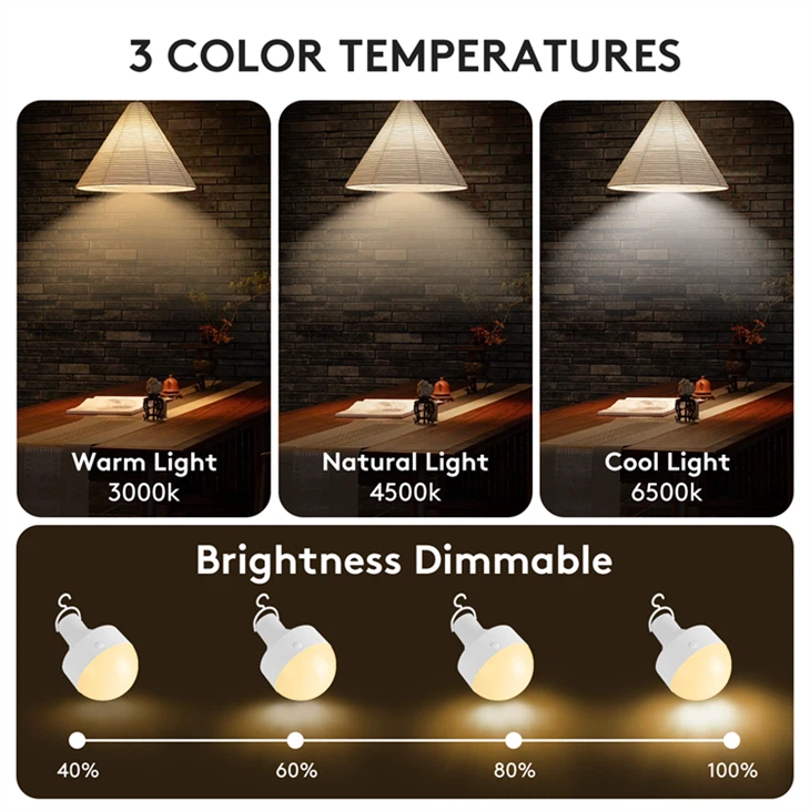Lampadina di emergenza RGB ricaricabile con telecomando