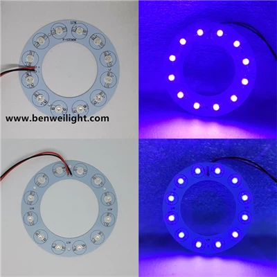 12W UV Viola 365nm~395nm~420nm~440nm Lampada LED blu Luce +Driver +138mm Polimerizzazione