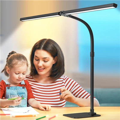Lampada da scrivania per architetti RG0 a doppia testa da 31,5" di larghezza - Senza luce blu