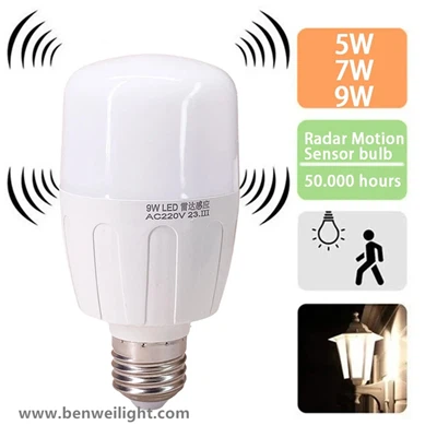 Lampadina con sensore di movimento radar, portata di rilevamento regolabile, 12 W (equivalente a 100 W)