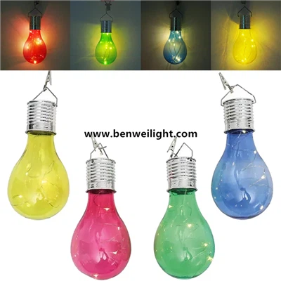 Luce LED solare con clip-: 5 LED, impermeabile, guscio rosso, temperatura calda 3.000 K