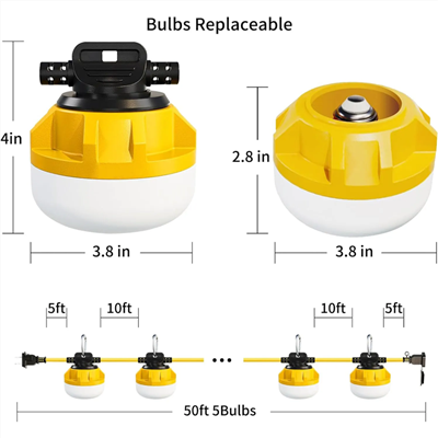 Illuminazione temporanea industriale a LED collegabile impermeabile IP65 per la costruzione