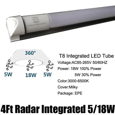 Lampada a tubo LED T8 con sensore a microonde