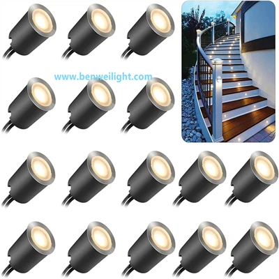 Luci da incasso a LED da 32 mm per esterni, IP67, DC 12V-Illuminazione da terra per giardini esterni, cortili, scale
