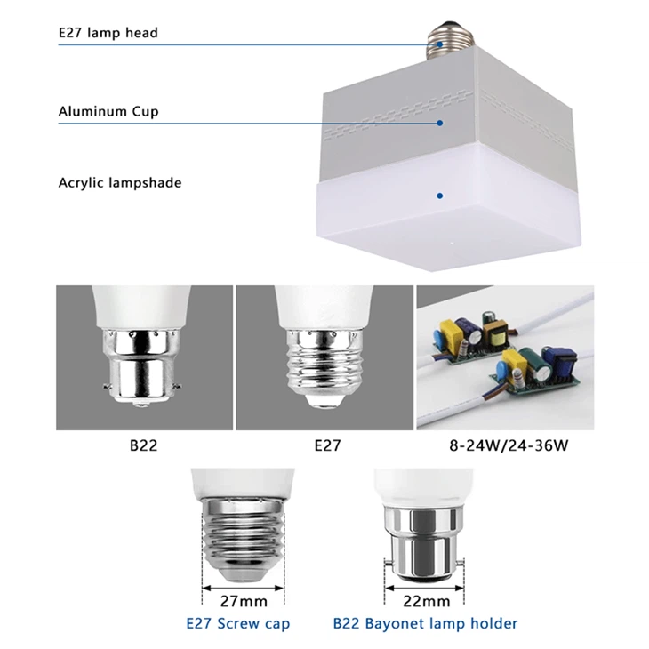 Square LED Bulbs - B22/E27 | 13-38W | Energy Efficient high quality